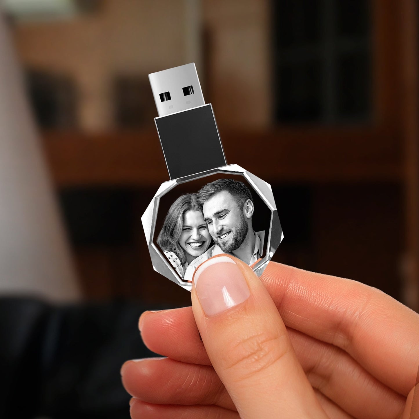Engraved 16GB Flash Drive - Engraving, Personalized, Customized - Octagon
