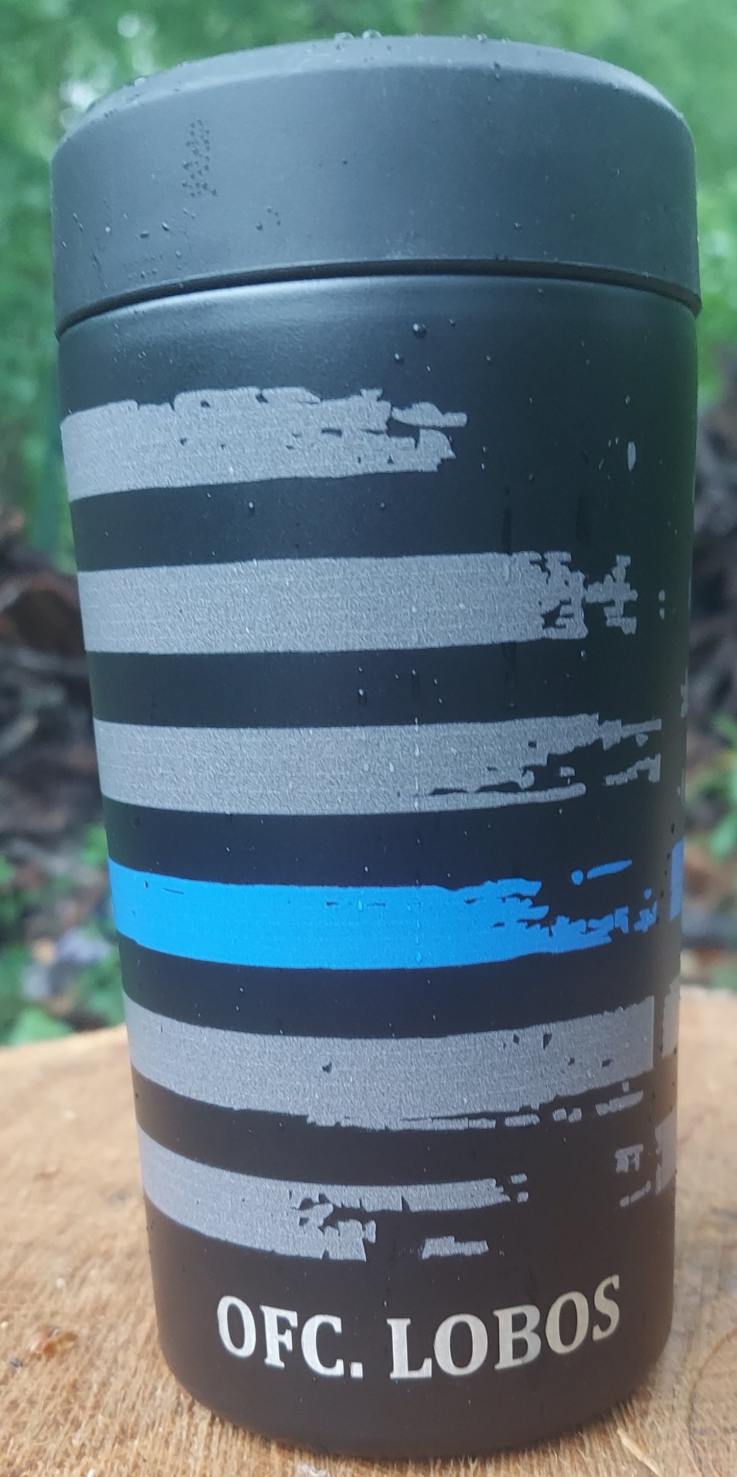 Frost Buddy Universal Buddy 2.0 Can Cooler - Blue Line Flag, Police Officer, Law Enforcement, Trooper, Deputy, Cop, Thin Blue Line, Sheriff