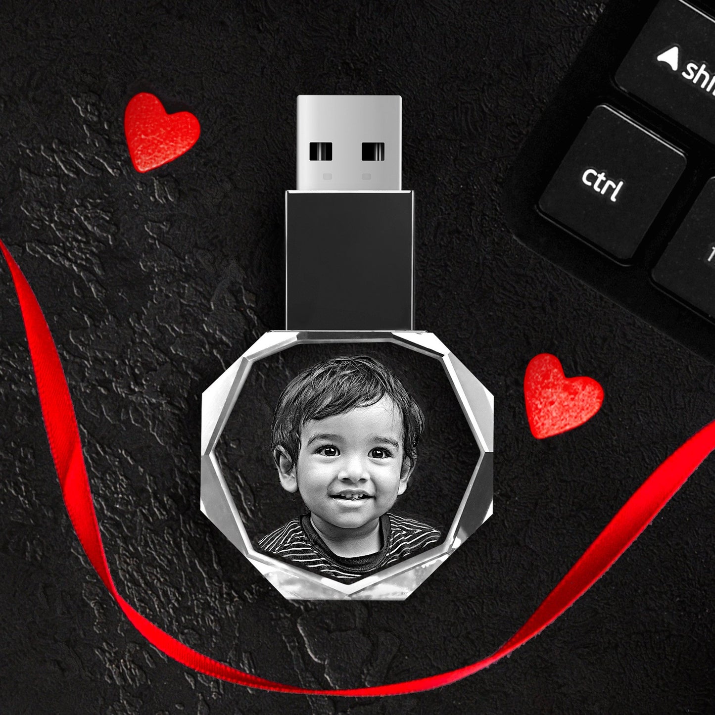 Engraved 16GB Flash Drive - Engraving, Personalized, Customized - Octagon