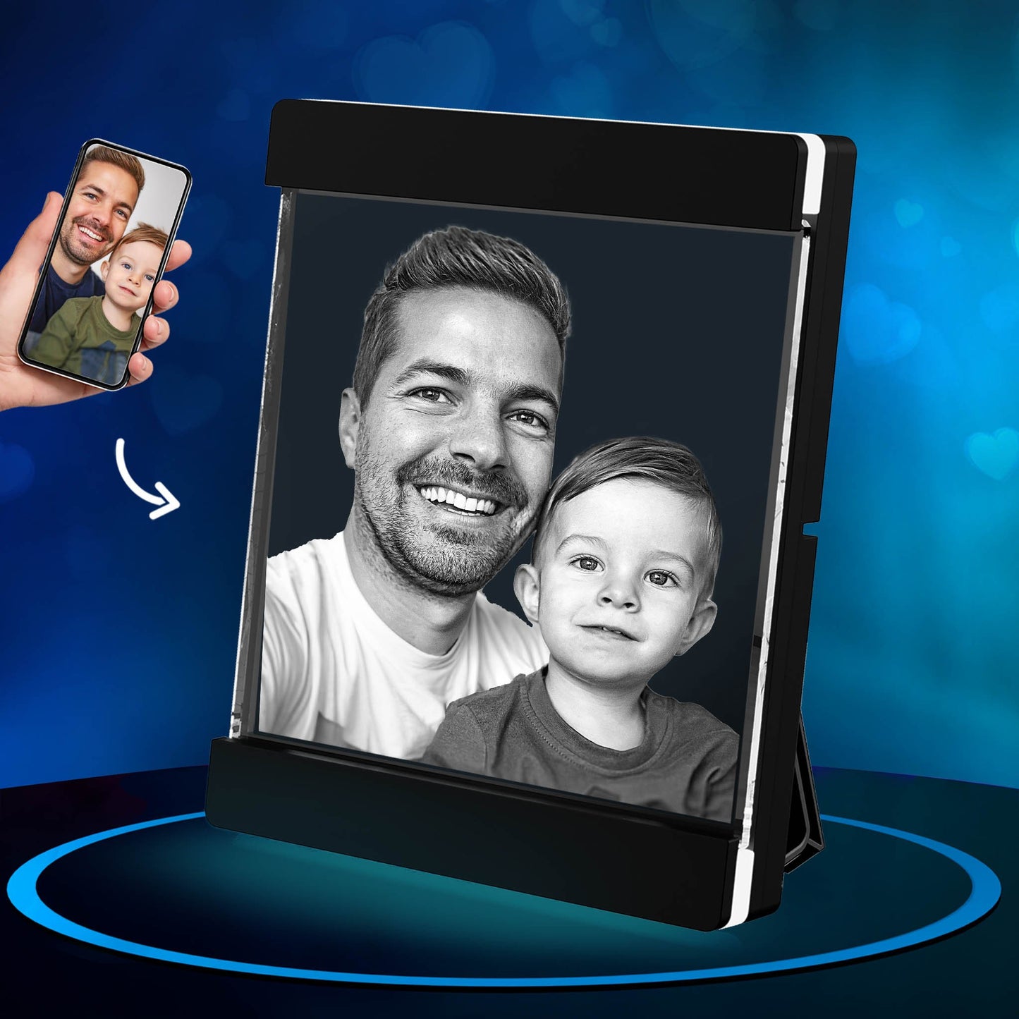 2D Lighted Crystal Frame - Engraved - Mother's Day, Father's Day, Birthday, Anniversary, Memorial - Personalized - Customized