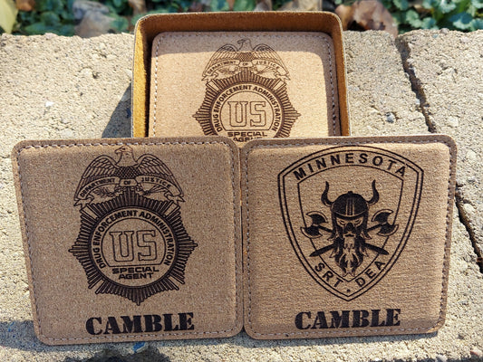 Custom Engraved Leatherette Coasters