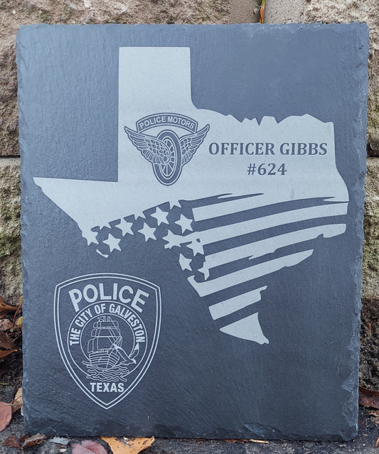 Custom Laser Engraved motorcycle cop Plaque