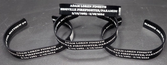 Custom engraved firefighter memorial bracelets