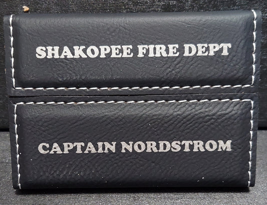 Custom engraved business card holder