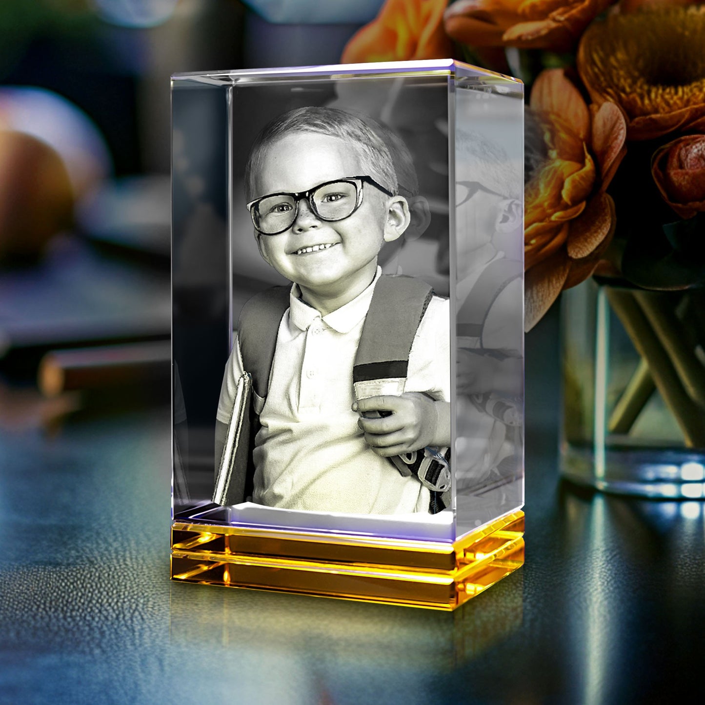 Amber Skirt Keepsake 3D Portrait or Landscape - 3D Custom Engrave - Mother's Day, Valentine's Day, Father's Day, Birthday, Anniversary