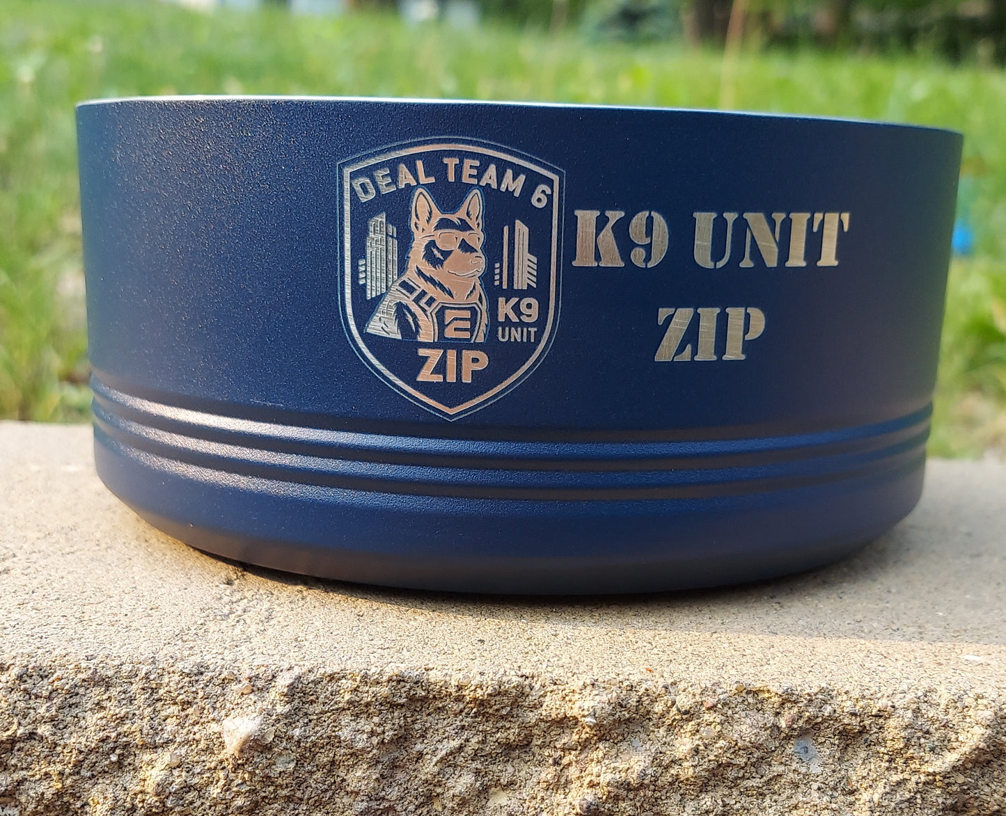 custom engraved police k9 dog bowl