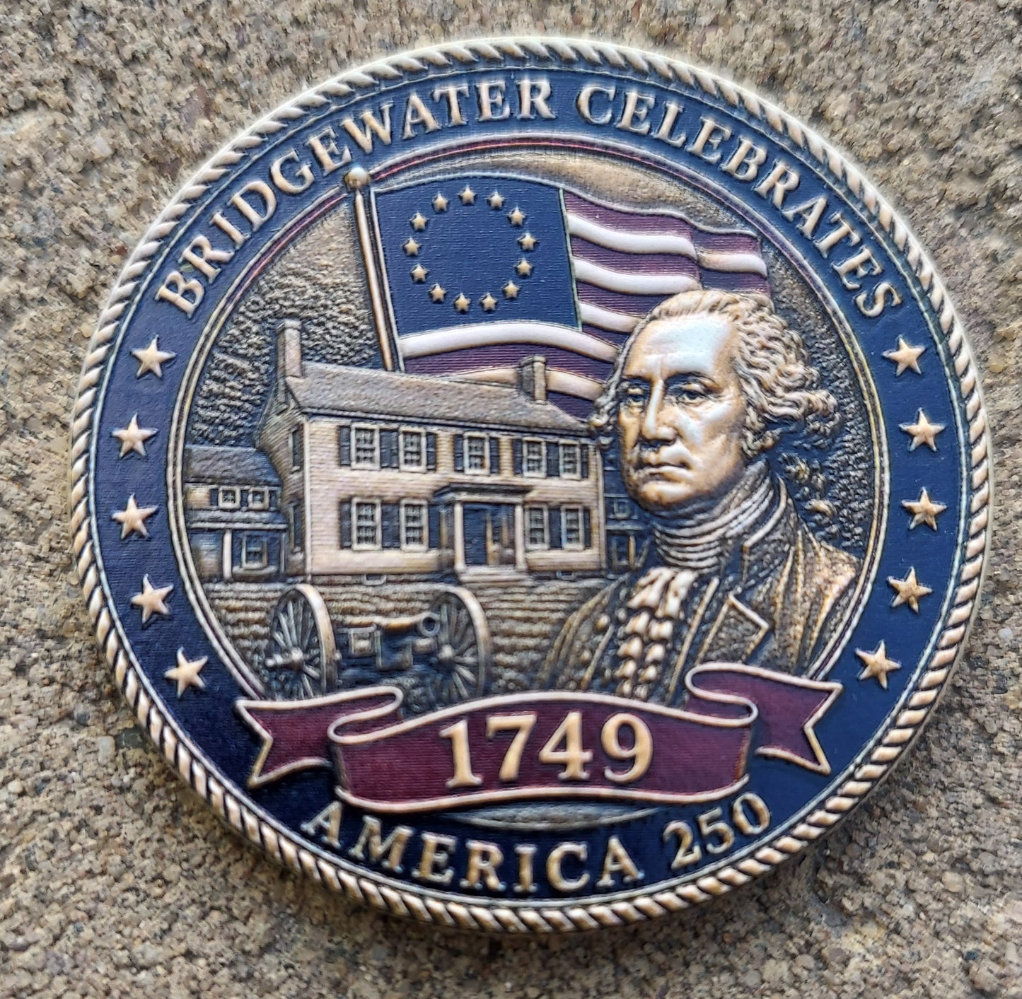 custom full color resin challenge coin bridgewater american 250 years