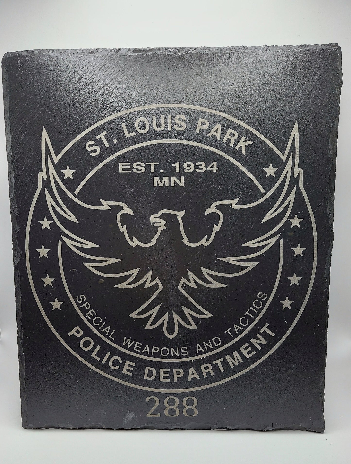 Custom Police Officer Law Enforcement laser engraved slate plaque - Police, Trooper, Officer, Deputy Sheriff, SWAT 8x10 or 12x10