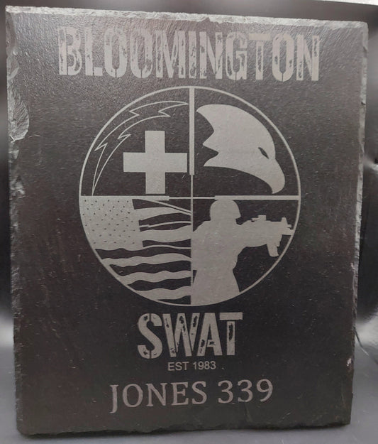 Custom Police Officer Law Enforcement laser engraved slate plaque - Police, Trooper, Officer, Deputy Sheriff, SWAT 8x10 or 12x10