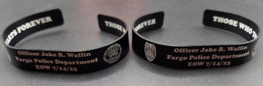 Memorial Bracelet Law Enforcement / Police Officer / First Responder / Sheriff / End of Watch / EOW / Deputy / K9 / LODD / Laser Engraved