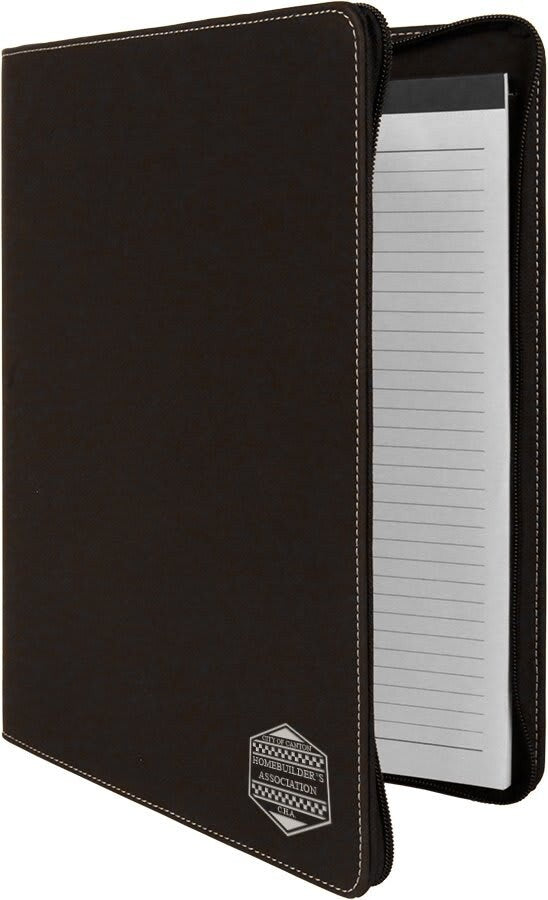 Custom Laser Engraved Leatherette Portfolio 9 1/2" x 12" with zipper and notepad Police, Law Enforcement, Trooper, Deputy Sheriff, Officer