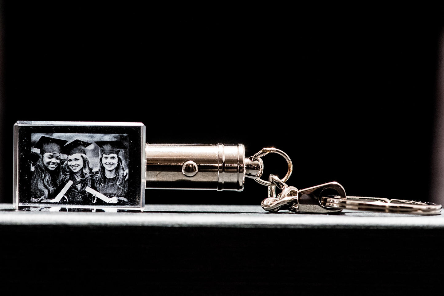 3D Photo Crystal Rectangle Keychain Engraved with your photo Personalized Gift, Mother's Day, Father's Day, Valentine's, Mom, Dad, Wife, Pet