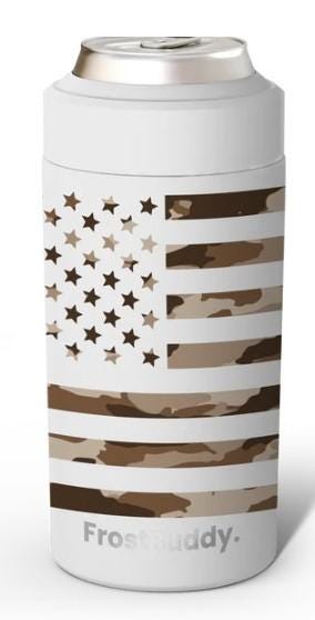 Frost Buddy Universal Buddy 2.0 Can Cooler - Rogue Camouflage Flag, United States, America, Patriotic, American, Proud, Hunter, Hunting