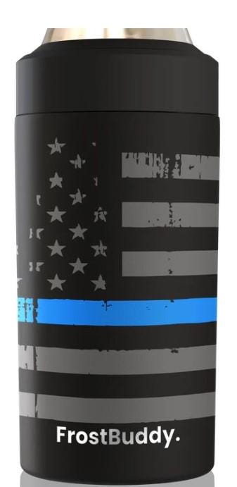 Frost Buddy Universal Buddy 2.0 Can Cooler - Blue Line Flag, Police Officer, Law Enforcement, Trooper, Deputy, Cop, Thin Blue Line, Sheriff