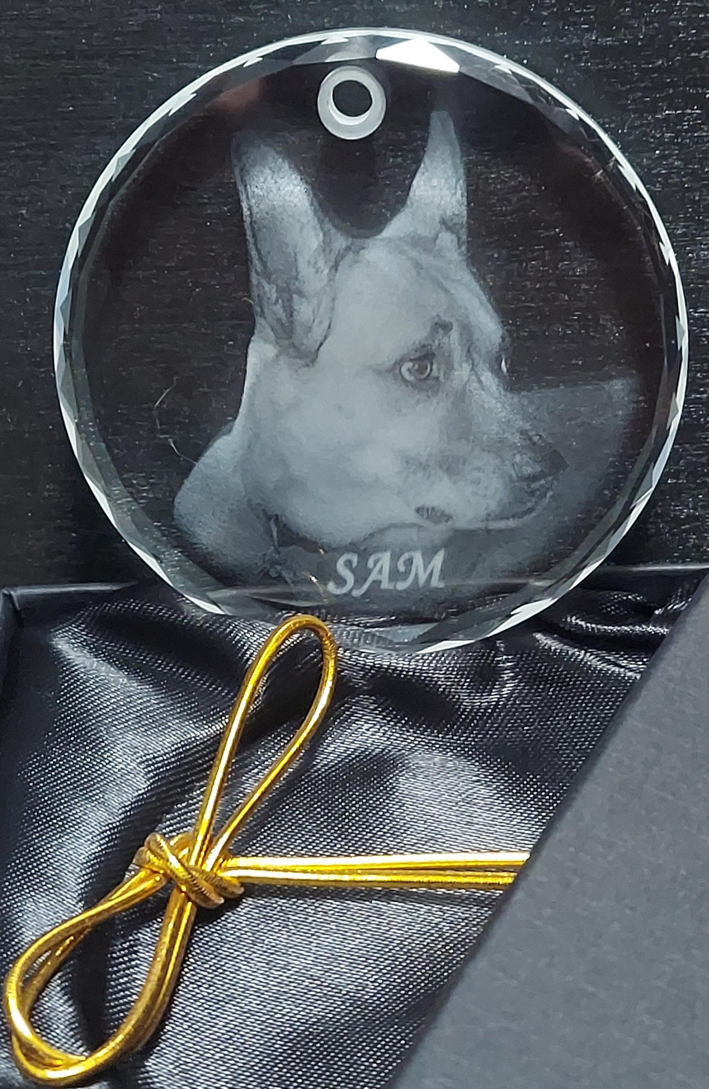 2D Photo Crystal Ornament Engraved with your photo Personalized Gift, Mother's Day, Father's Day, Valentine's, Mom, Dad, Pet, Christmas