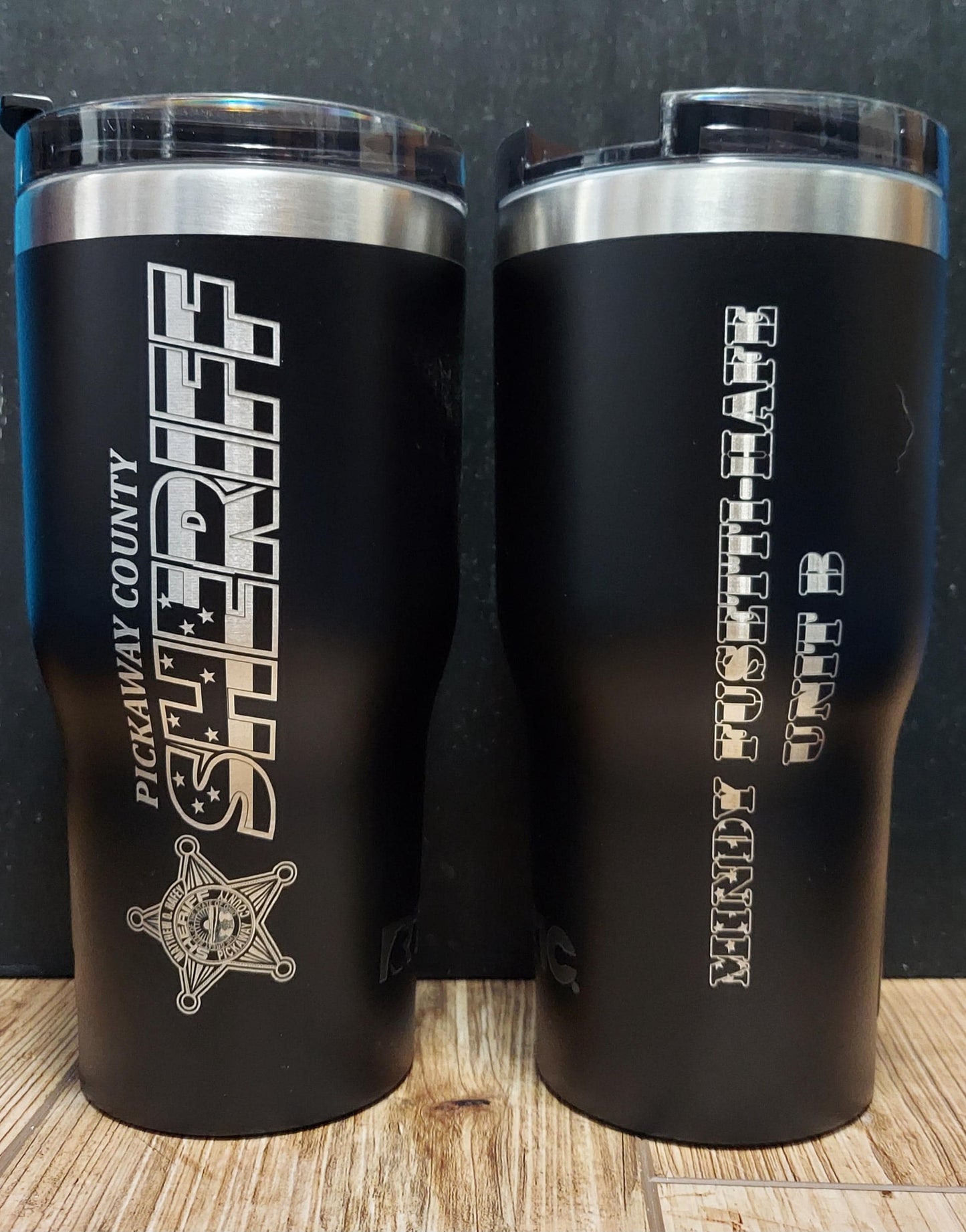 Custom Police Officer Law Enforcement laser engraved tumbler - Deputy, Sheriff 20 oz or 30 oz, RTIC brand with lid