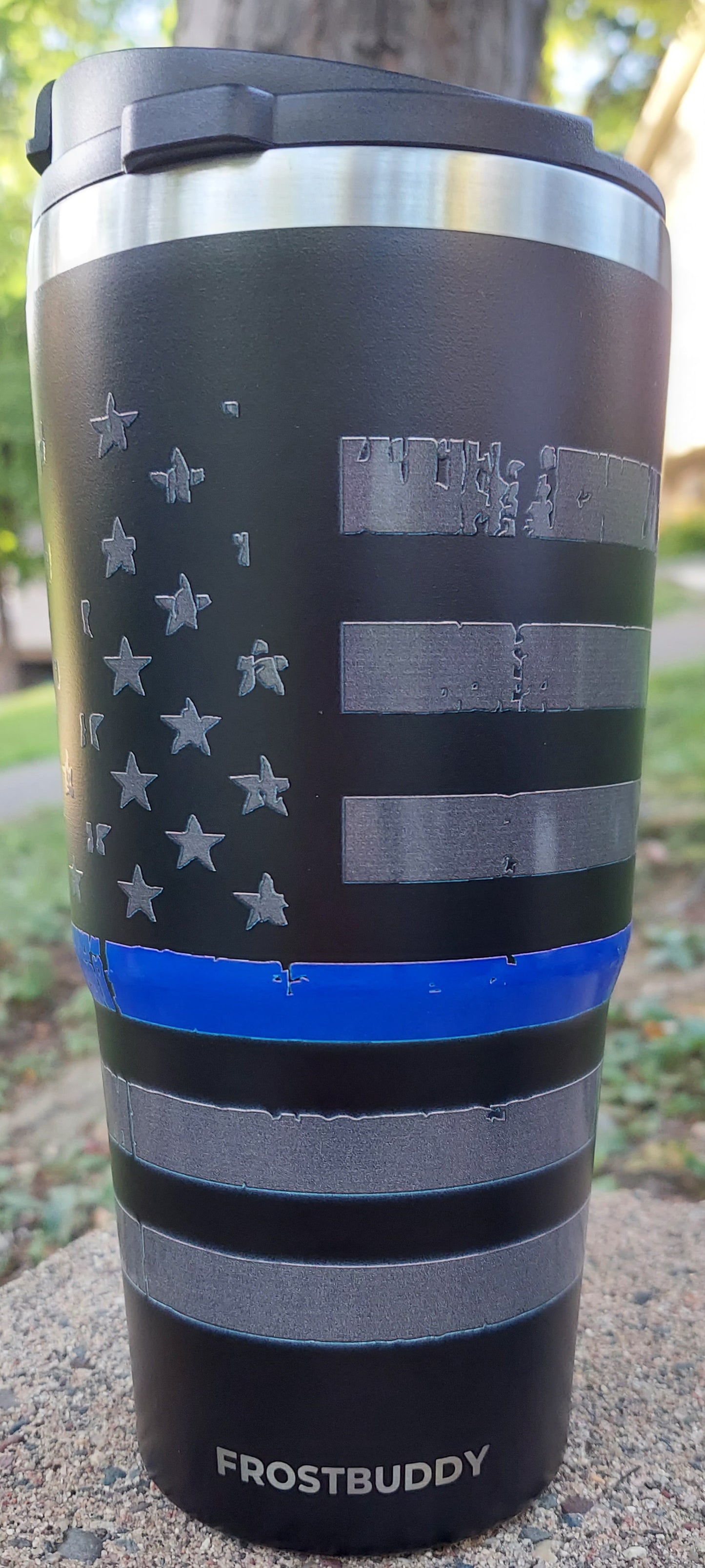 frost buddy to go buddy blue line flag police law enforcement trooper deputy