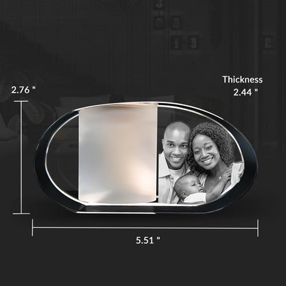 3D Crystal Photo Ellipse Candle Holder - Portrait Engraved with your photo - Mother's Day, Father's Day, Memorial, Mom, Dad, Wife, Pet
