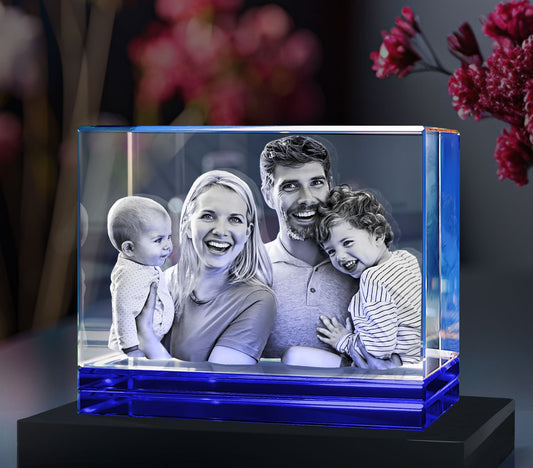 Blue Skirt Keepsake 3D Portrait or Landscape - 3D Custom Engrave - Mother's Day, Valentine's Day, Father's Day, Birthday, Anniversary