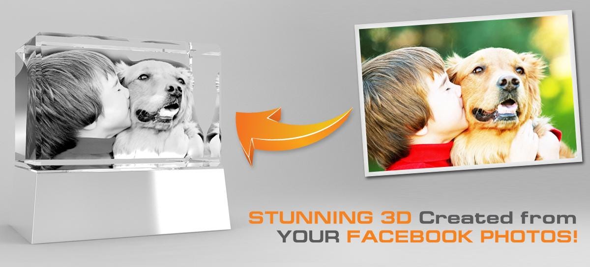 3d photos from facebook custom engraved
