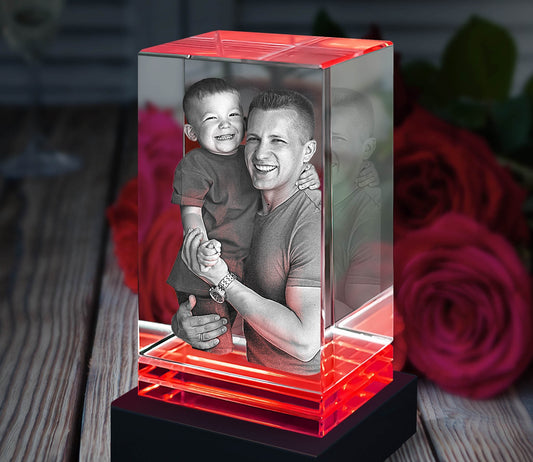 Red Skirt Keepsake 3D Portrait or Landscape - 3D Custom Engrave - Mother's Day, Valentine's Day, Father's Day, Birthday, Anniversary