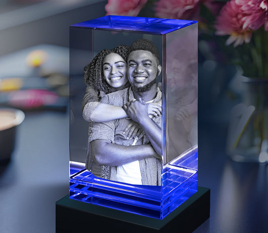 Blue Skirt Keepsake 3D Portrait or Landscape - 3D Custom Engrave - Mother's Day, Valentine's Day, Father's Day, Birthday, Anniversary