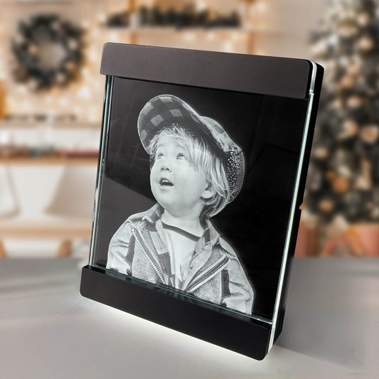 2D Lighted Crystal Frame - Engraved - Mother's Day, Father's Day, Birthday, Anniversary, Memorial - Personalized - Customized