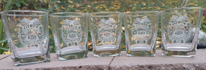Custom Police Officer Law Enforcement laser engraved whiskey glasses / low balls - set of 4 - Police, Trooper, Officer, Deputy, Sheriff