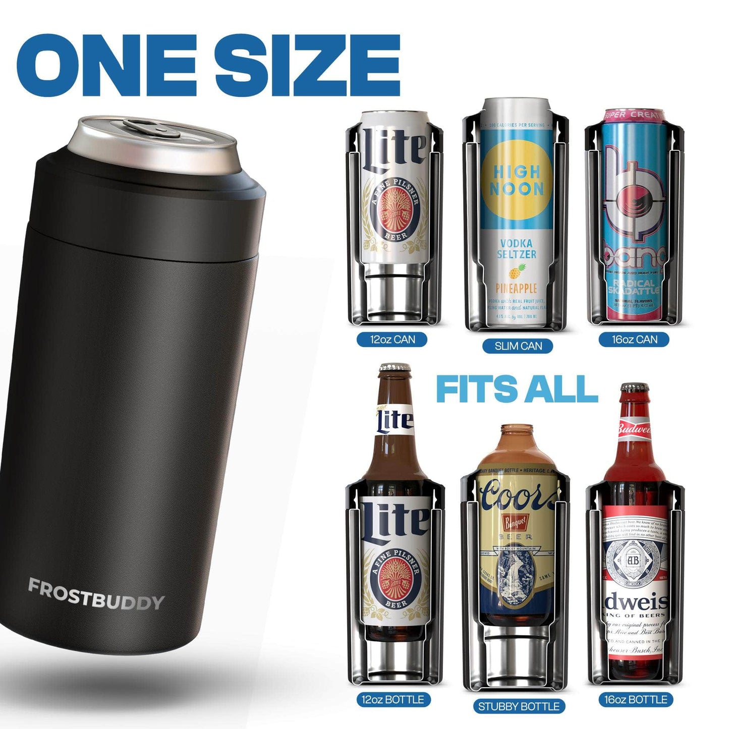 Frost Buddy Universal Buddy 2.0 Can Cooler - Camo Line Flag, Military, Army, US Navy, Marines, Air Force, Coast Guard, National Guard, USA