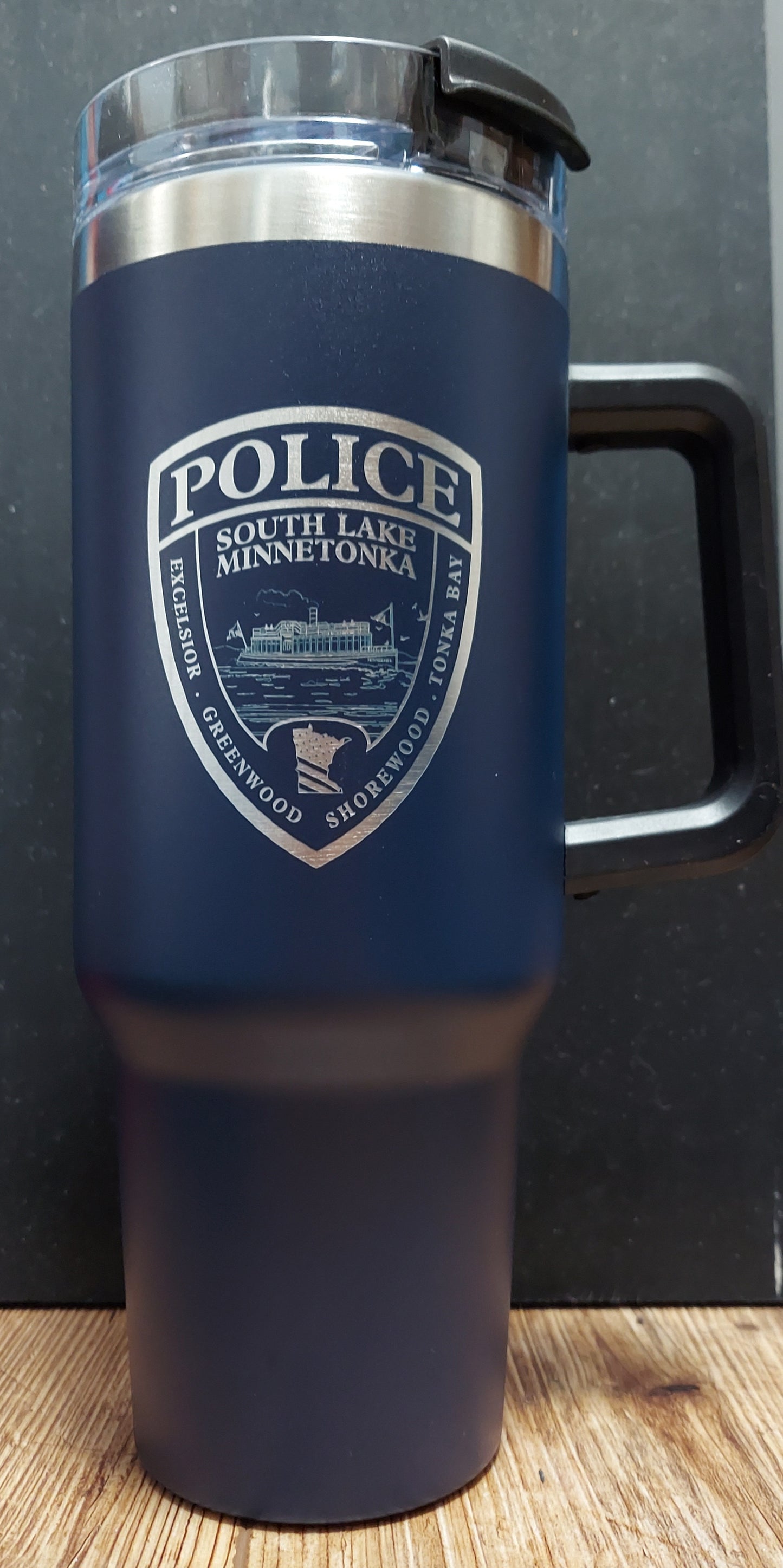 Custom Police Officer Law Enforcement laser engraved tumbler - Police, Trooper, Officer, Deputy, Sheriff 40 oz, Intrepid brand w/ lid straw