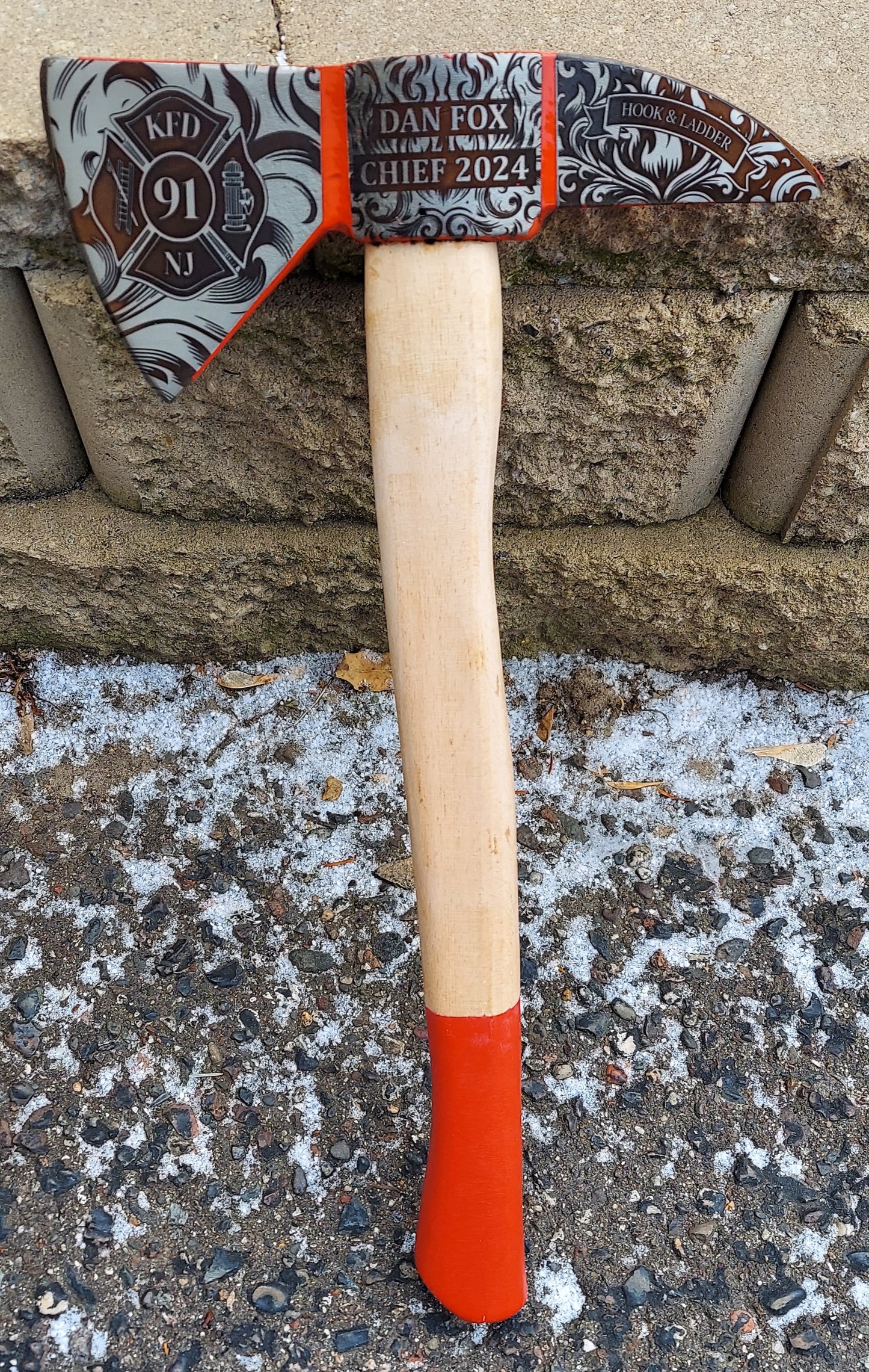 Custom laser engraved fireman's axe - deep engraved - Fireman, Firefighter, Fire Maltese, Fire Department Patch, Retirement Ax, Hatchet