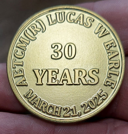 Custom laser engraved brass / stainless steel challenge coin - Military, Army, Marines, Navy, Coast Guard, National Guard, Deep Engrave