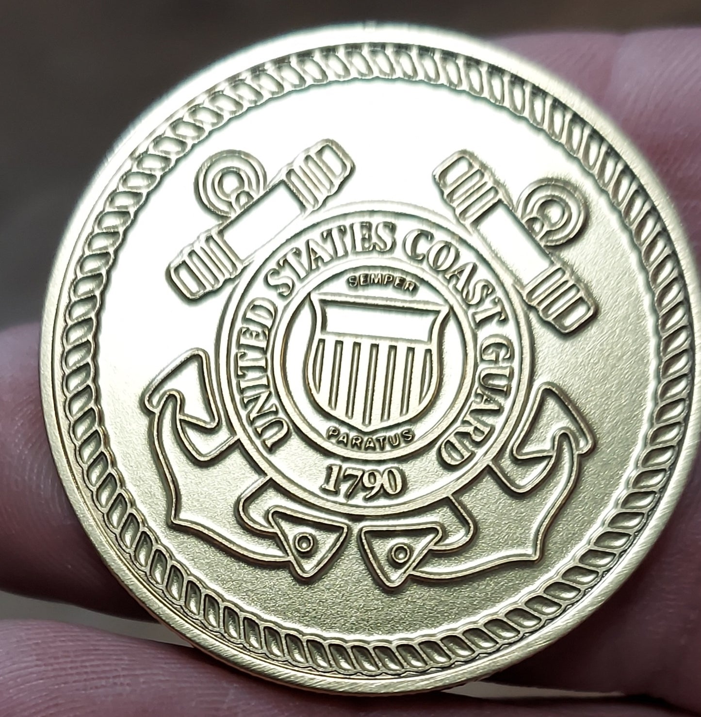 Custom laser engraved brass / stainless steel challenge coin - Military, Army, Marines, Navy, Coast Guard, National Guard, Deep Engrave