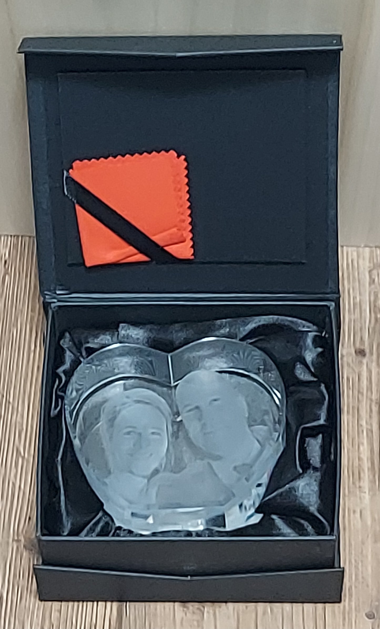 Heart Shaped 3D Crystal Engraved Photo | Personalized & Custom Heart Crystal | LED Base optional | Love Keepsake l Memorial l Father's Day