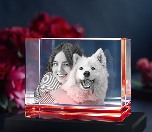 Red Skirt Keepsake 3D Portrait or Landscape - 3D Custom Engrave - Mother's Day, Valentine's Day, Father's Day, Birthday, Anniversary