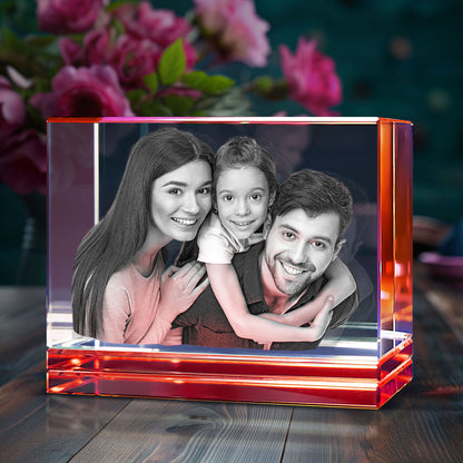 Red Skirt Keepsake 3D Portrait or Landscape - 3D Custom Engrave - Mother's Day, Valentine's Day, Father's Day, Birthday, Anniversary