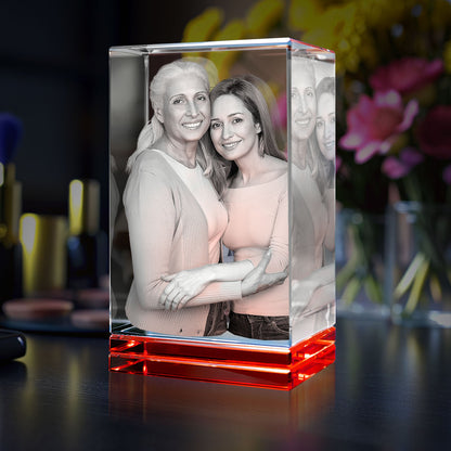 Red Skirt Keepsake 3D Portrait or Landscape - 3D Custom Engrave - Mother's Day, Valentine's Day, Father's Day, Birthday, Anniversary