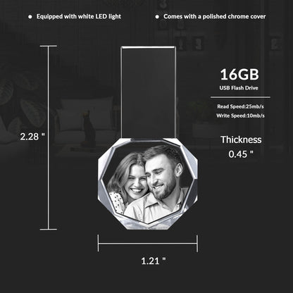 Engraved 16GB Flash Drive - Engraving, Personalized, Customized - Octagon