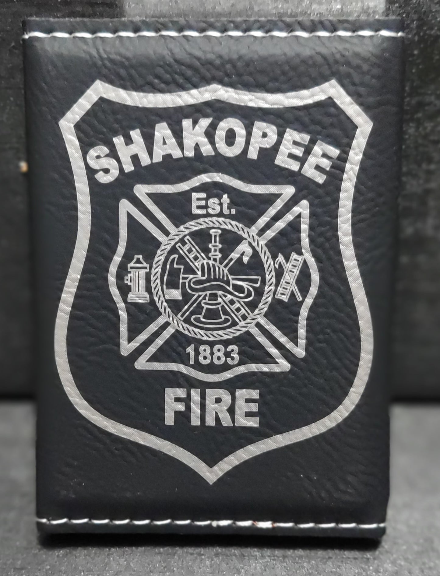 Custom engraved business card holder