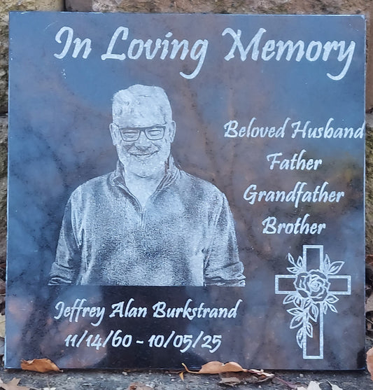 Memorial granite stone - custom engraved
