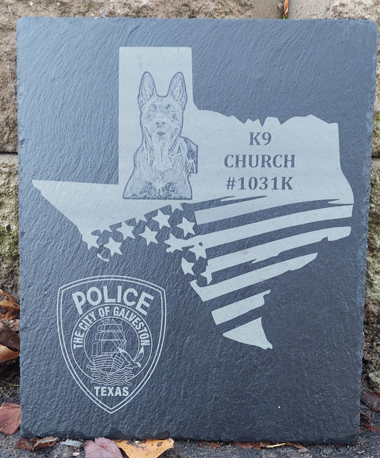 Custom Laser Engraved K9 Plaque