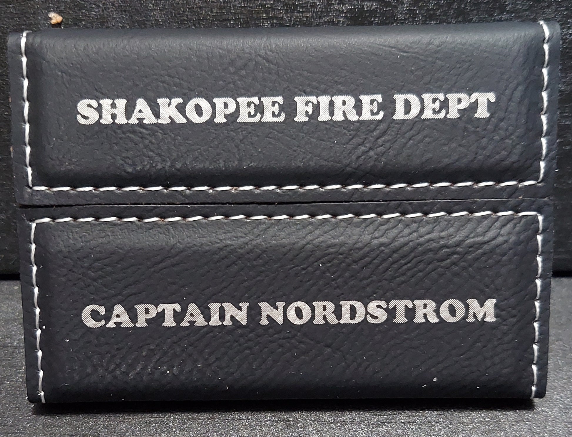 Custom engraved business card holder