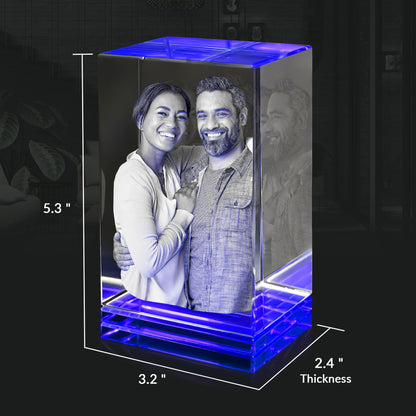 Blue Skirt Keepsake 3D Portrait or Landscape - 3D Custom Engrave - Mother's Day, Valentine's Day, Father's Day, Birthday, Anniversary