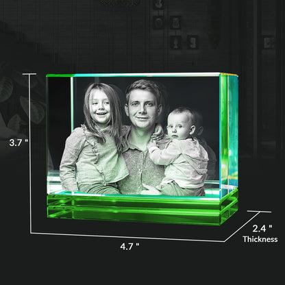 Green Skirt Keepsake 3D Portrait or Landscape - 3D Custom Engrave - Mother's Day, Valentine's Day, Father's Day, Birthday, Anniversary