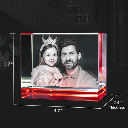 Red Skirt Keepsake 3D Portrait or Landscape - 3D Custom Engrave - Mother's Day, Valentine's Day, Father's Day, Birthday, Anniversary