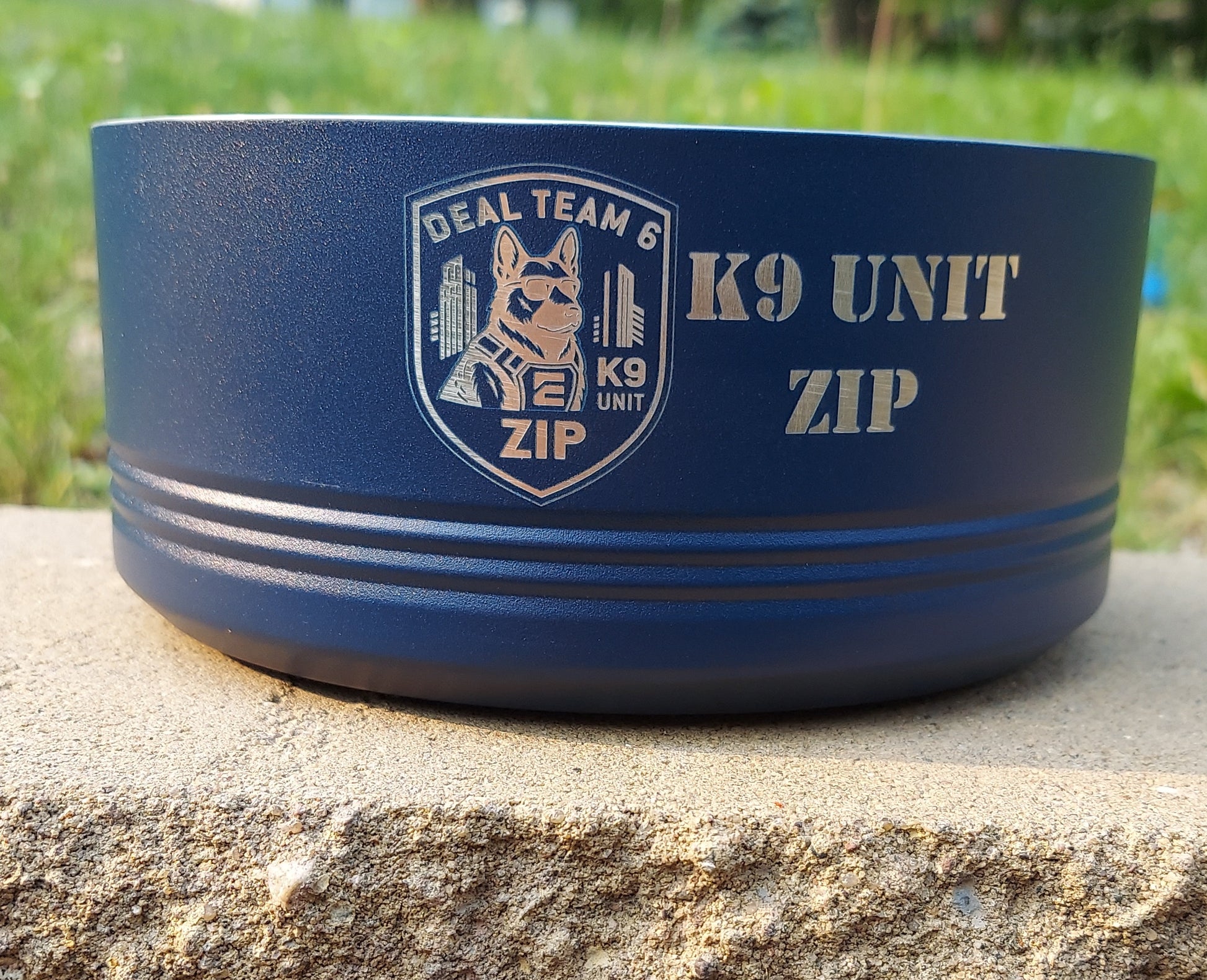custom engraved police k9 dog bowl 