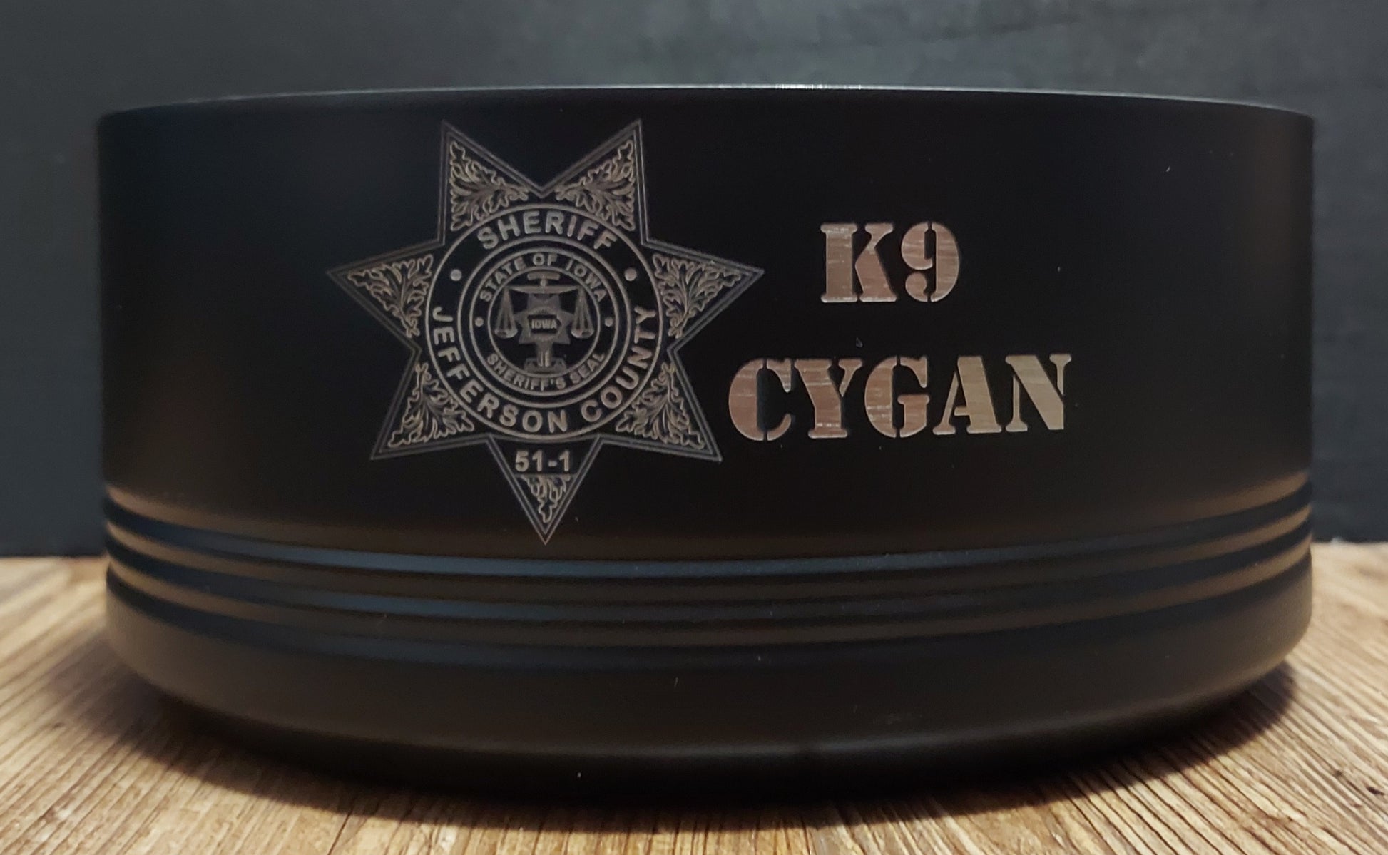custom engraved police k9 dog bowl 