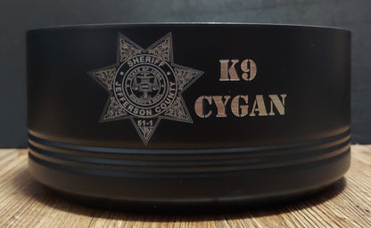 custom engraved police k9 dog bowl 