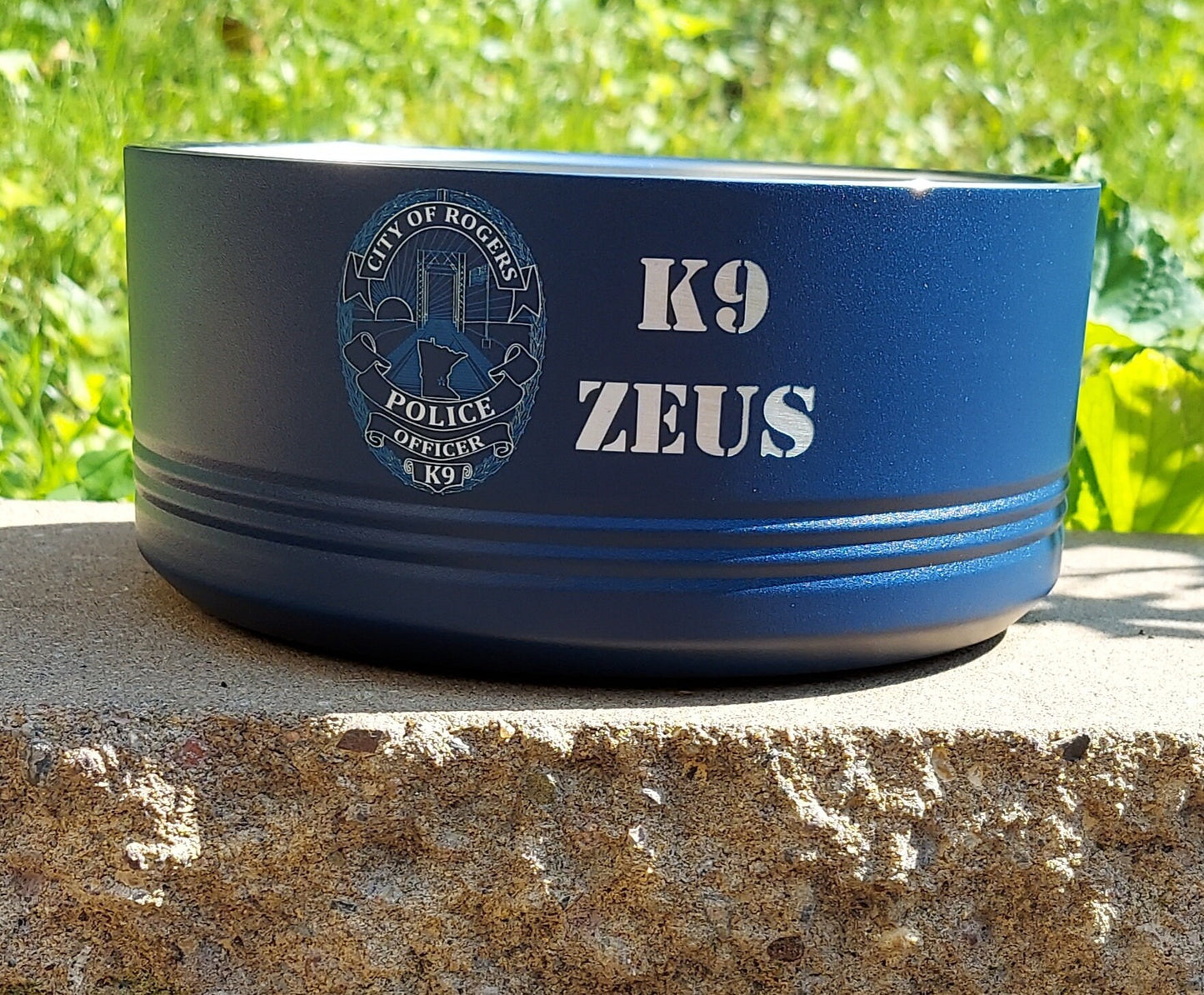 custom engraved police k9 dog bowl 