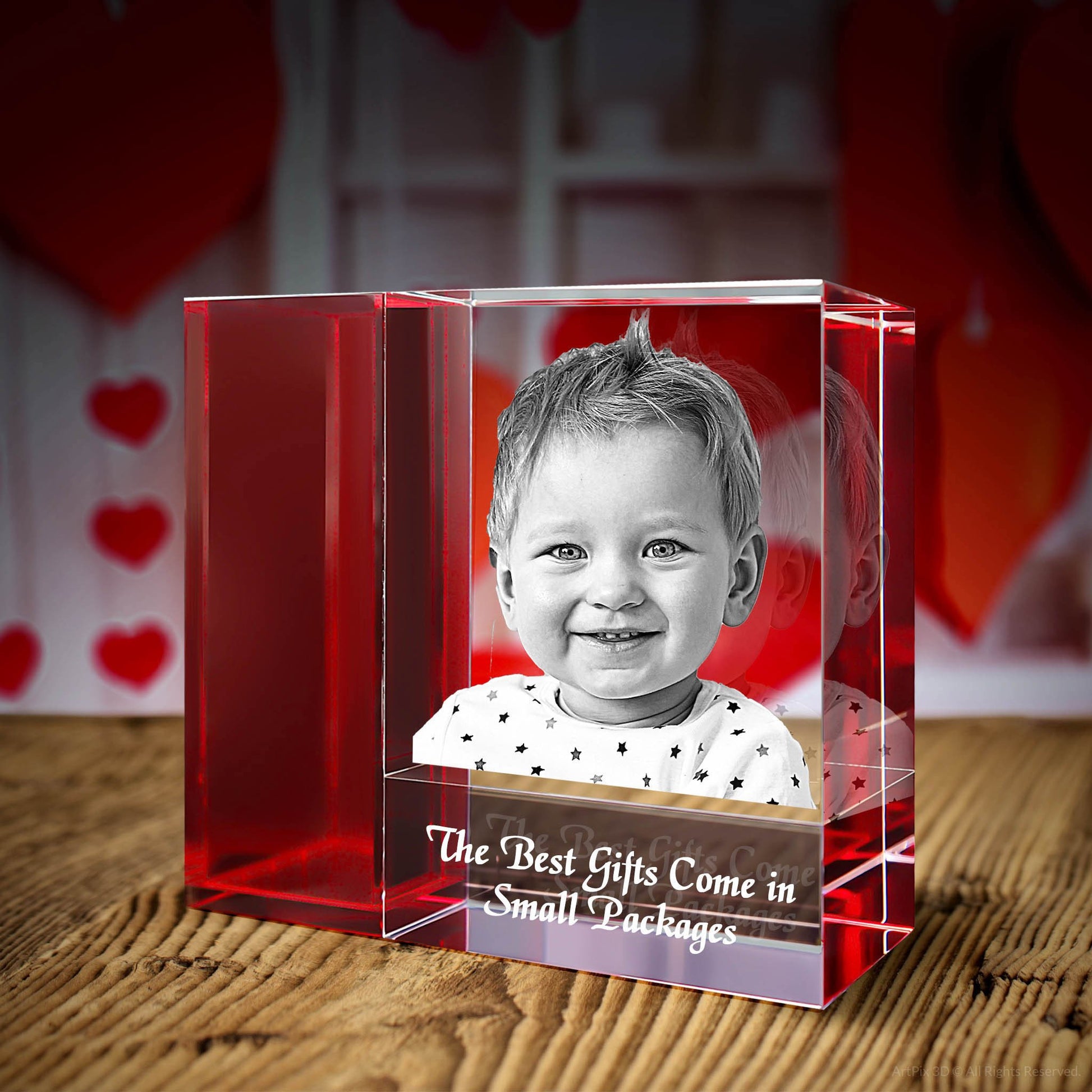 custom laser engraved 3D photo frame vase